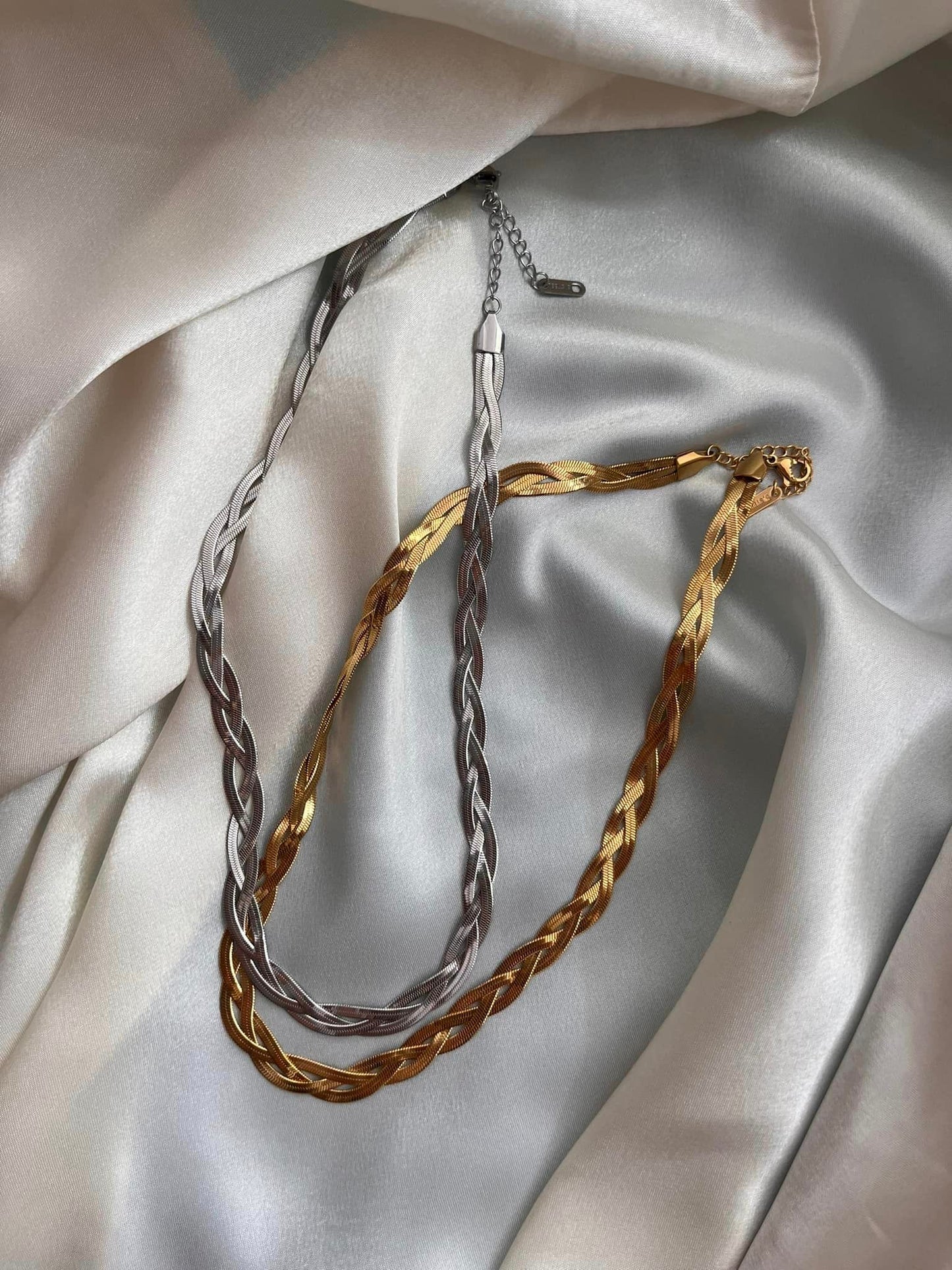 'Braided' Snake Chain Steel Necklace