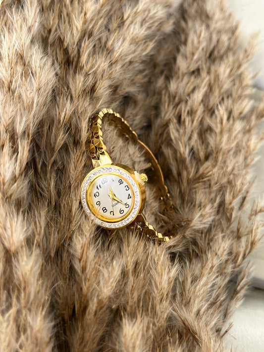 Ρολόι Ατσάλινο Χειροπέδα με Κλιπ και Ζιργκόν 'Duchess'