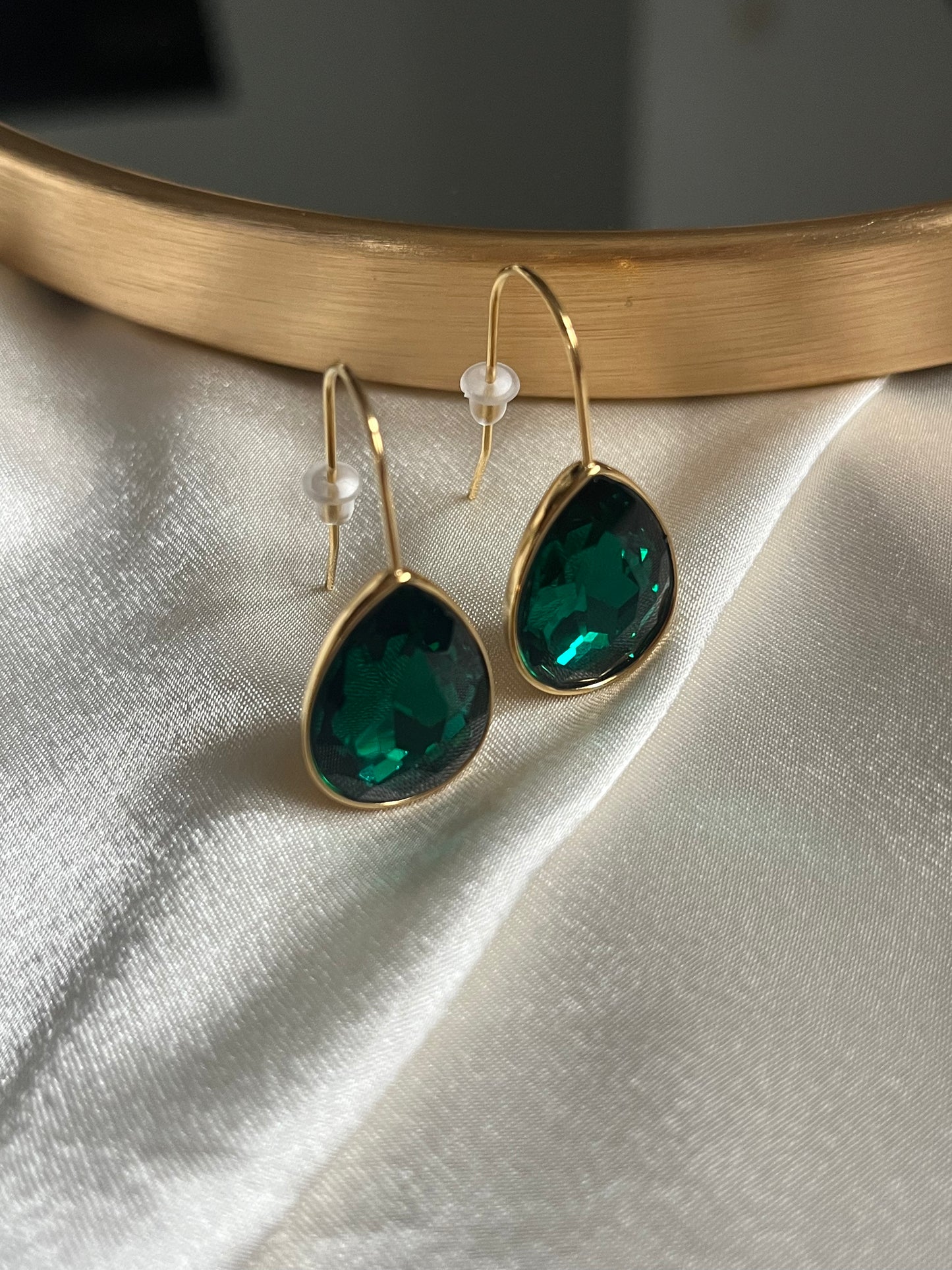 Steel Earrings with Stones