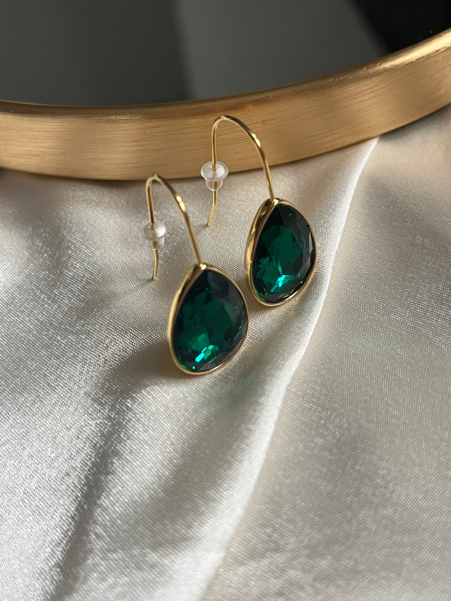 Steel Earrings with Stones