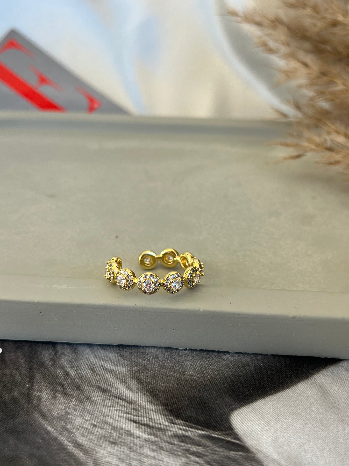 Δαχτυλίδι Ατσάλινο Ριβιέρα με Πέτρες Ζιργκόν 'Luxe'