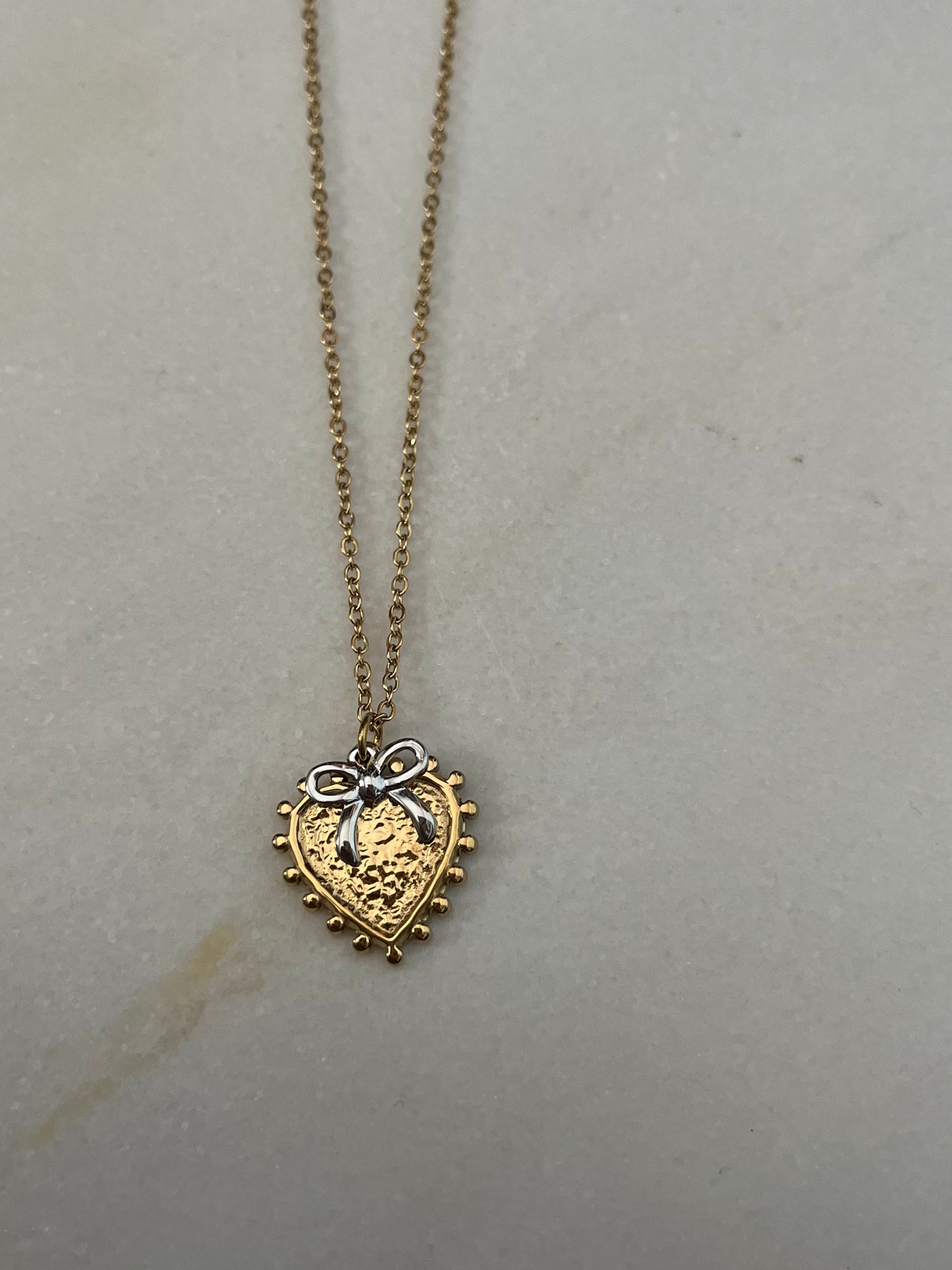 Steel Chain Necklace with Heart
