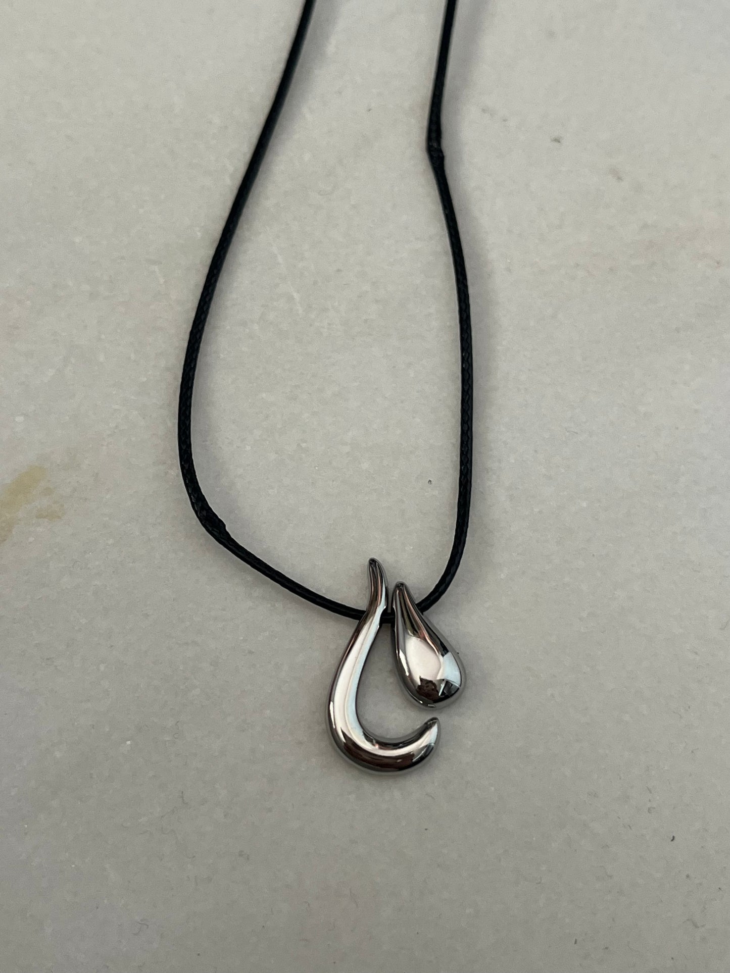 'Drop' Steel Cord Necklace