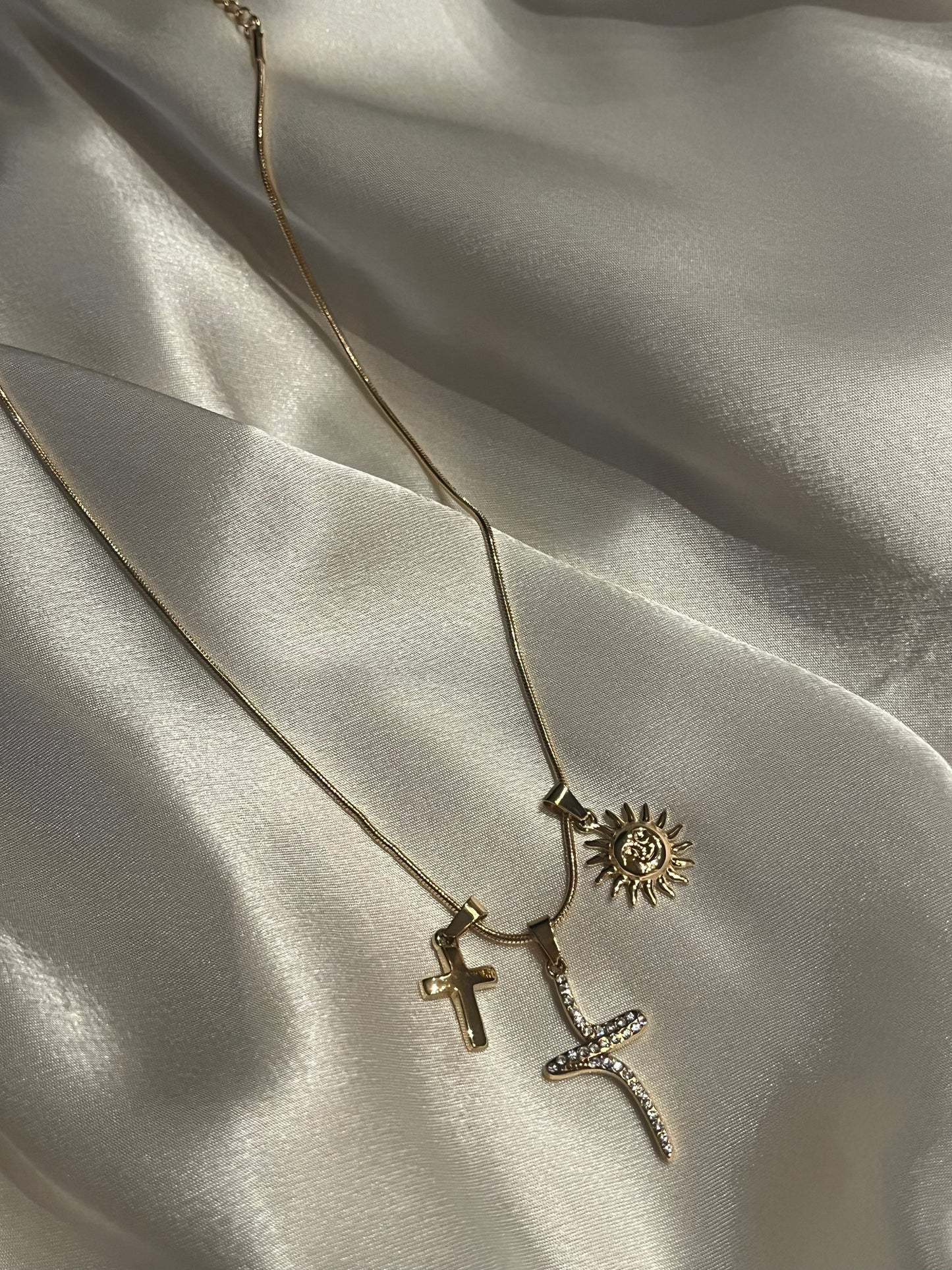 Steel Necklace with Chain 'Cross'