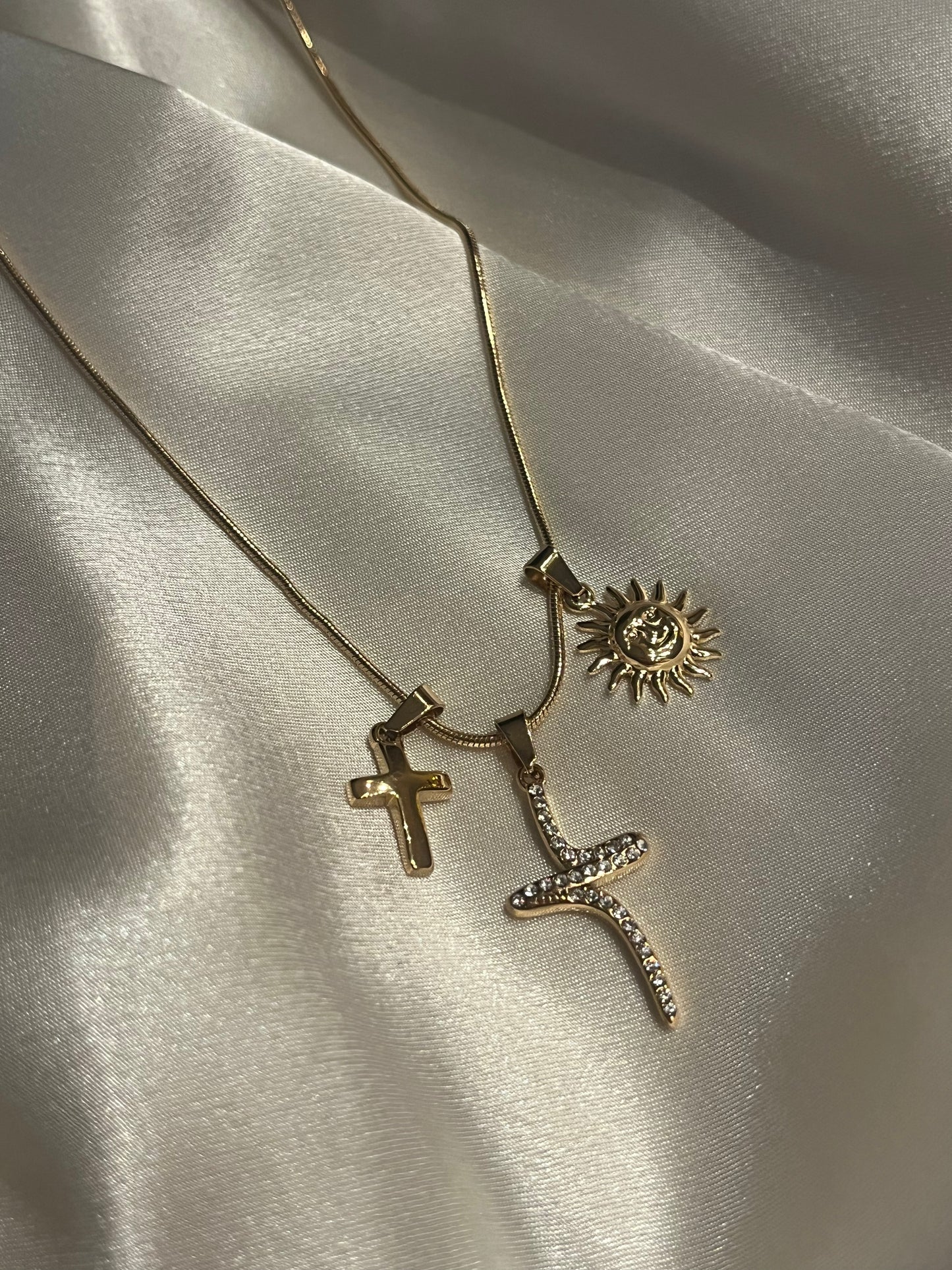 Steel Necklace with Chain 'Cross'