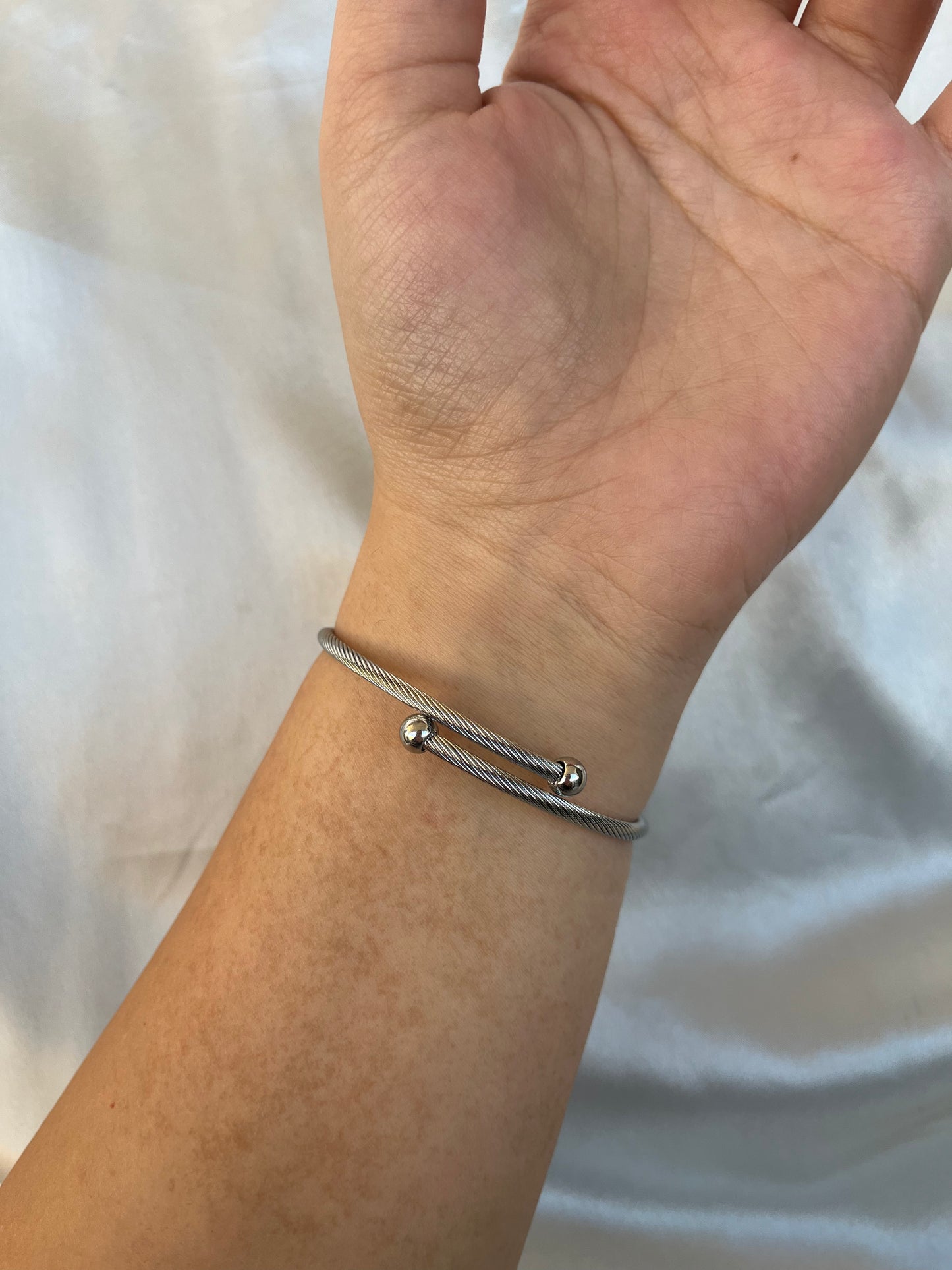 Βραχιόλι Ατσάλινο Ματάκι με Πέρλα και Ζιργκόν 'Pearl Eye'