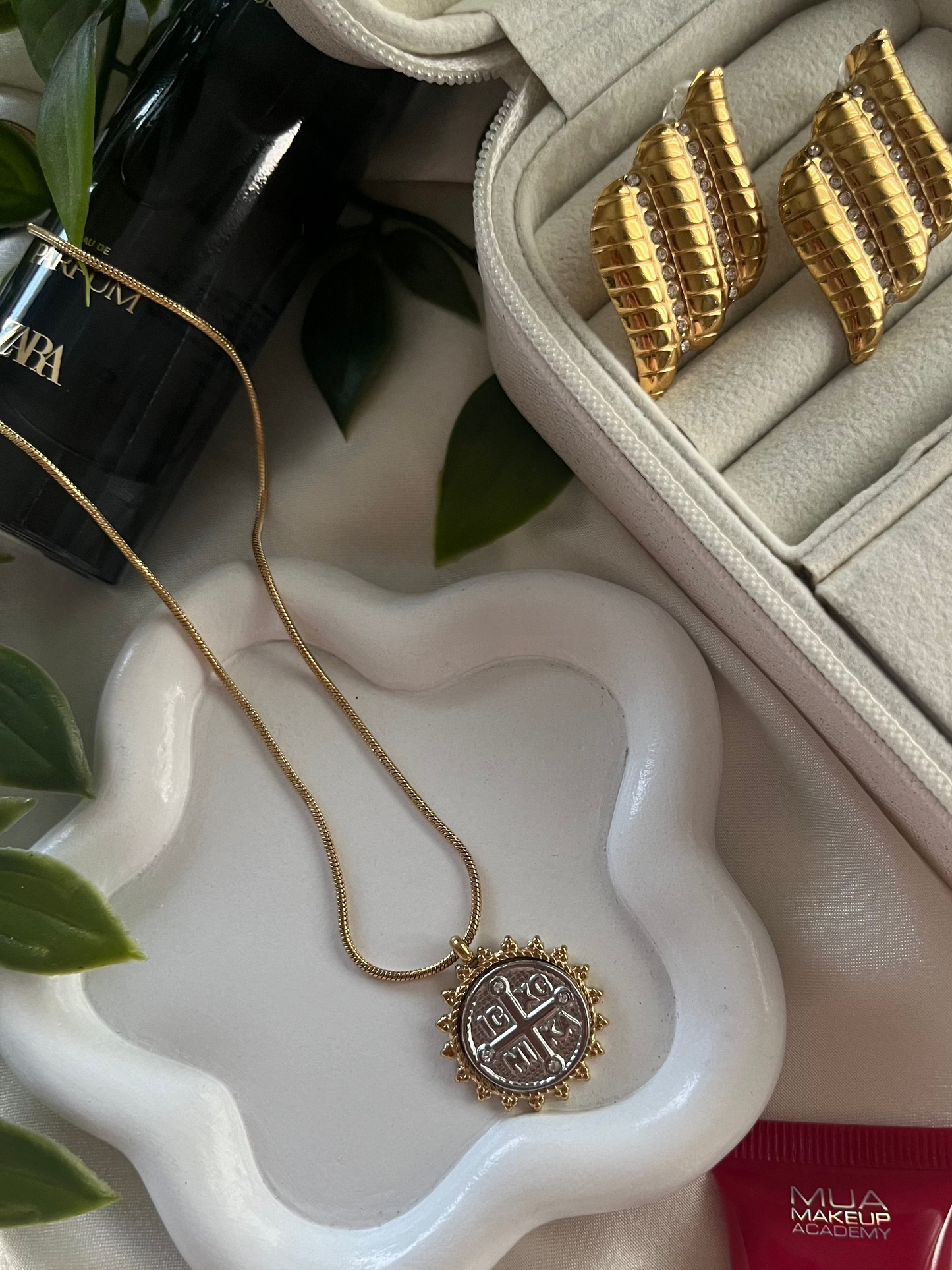 Constantine Steel Necklace with Zirconia