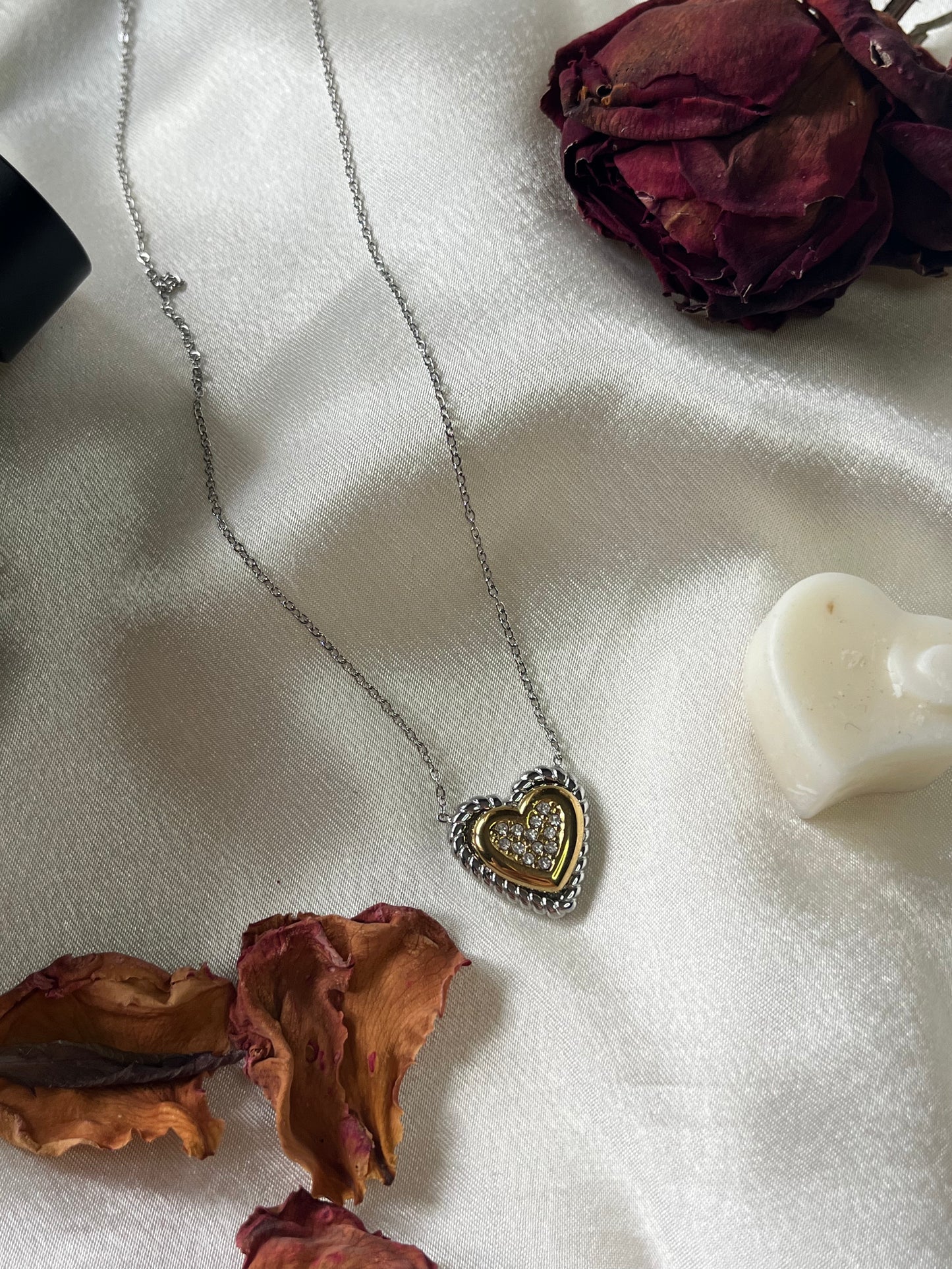 Steel Necklace with Zircon 'Reflexion'
