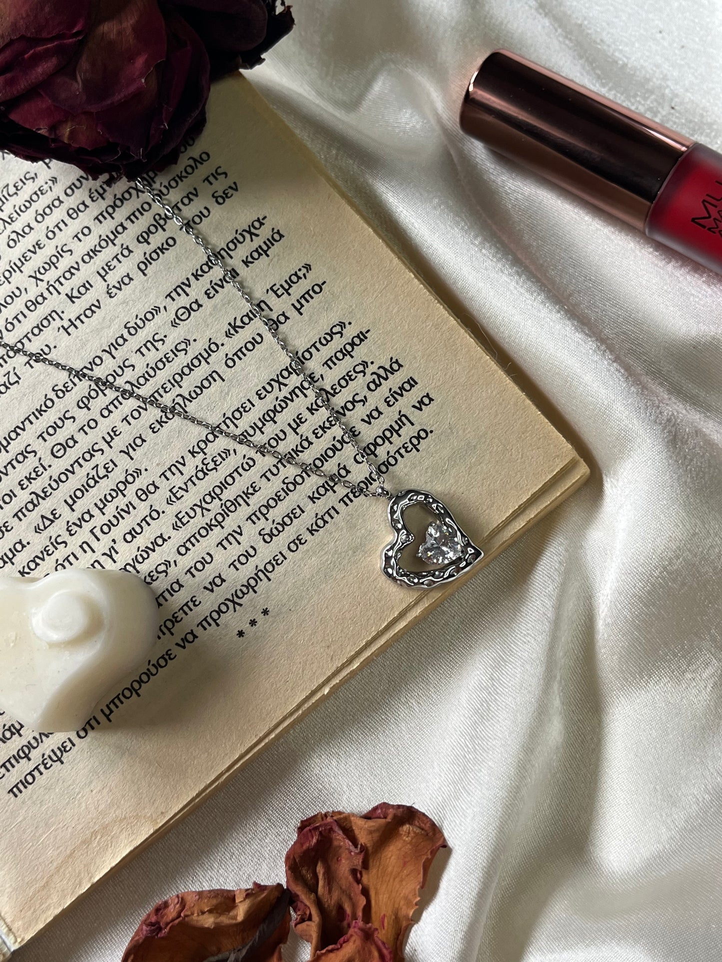 Steel Necklace with Zircon 'Promise'