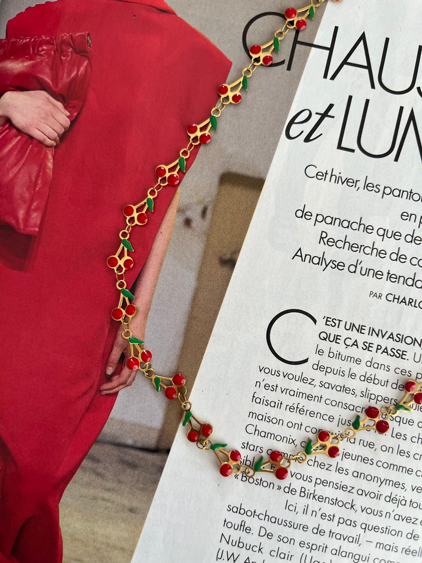 Κολιέ Ατσάλινο Αλυσίδα 'Double Cherry'