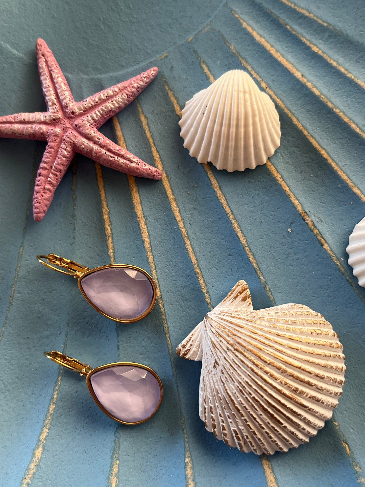 Steel Earrings with Stone 'Queen Of The Sea'