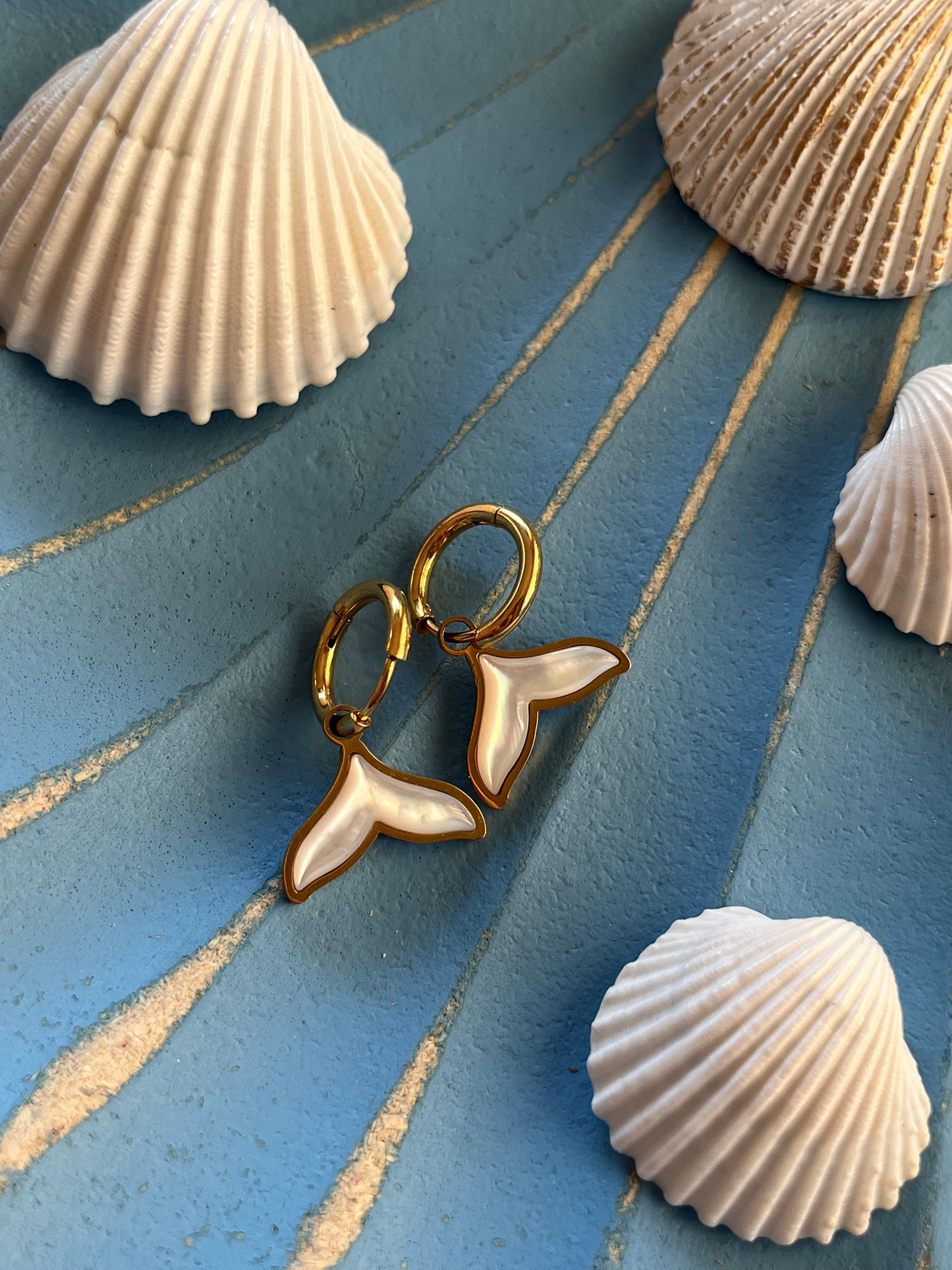 'Mermaid Tales' Steel Hoop Earrings