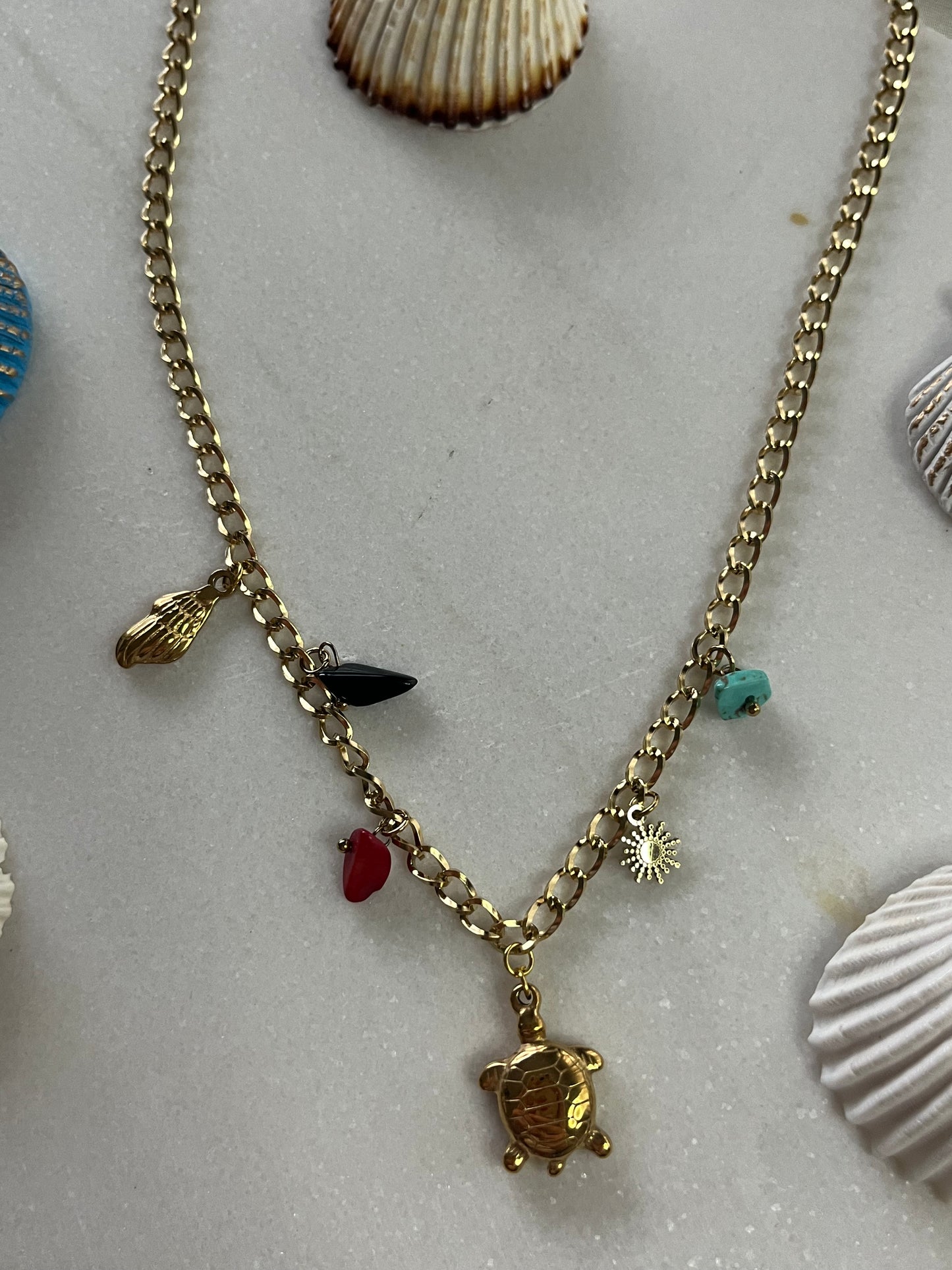 SEA TURTLES – Κολιέ από Ανοξείδωτο Ατσάλι με Καλοκαιρινά Charms