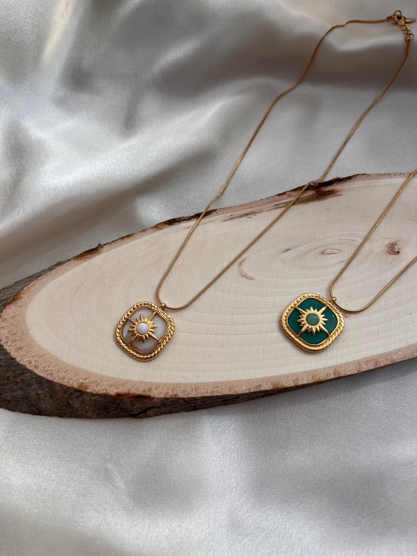 Steel Necklace with Stone 'Sunny'