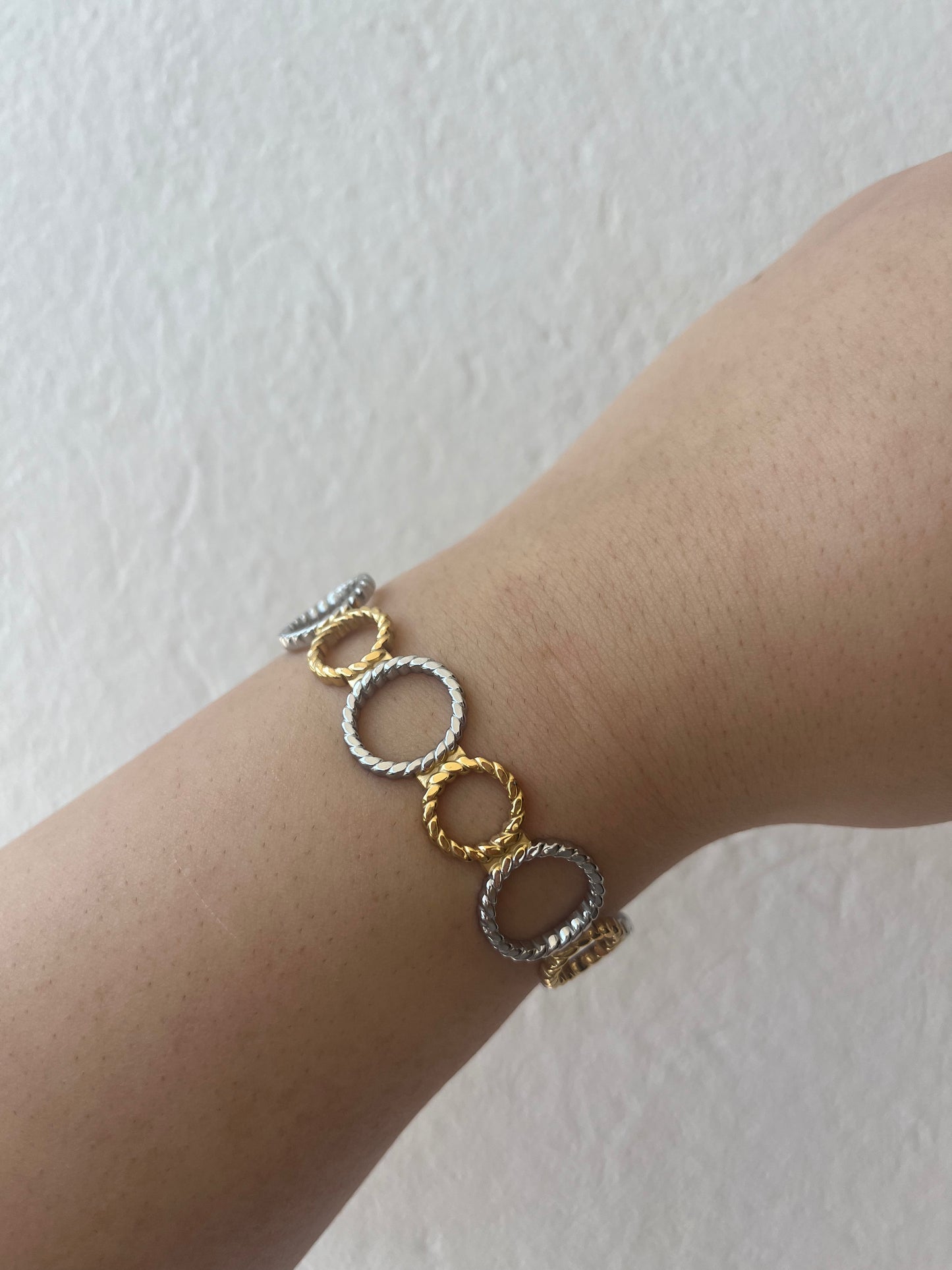 Steel Handcuff Bracelet 'Charlie' with Boho Style