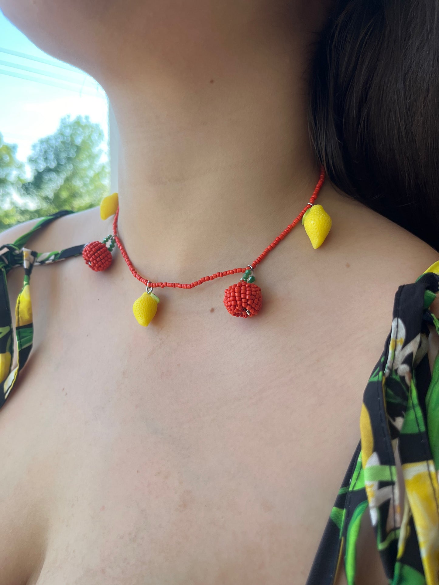 Charms Fruit Garden – Χειροποίητο Ατσάλινο Κολιέ με Χάντρες