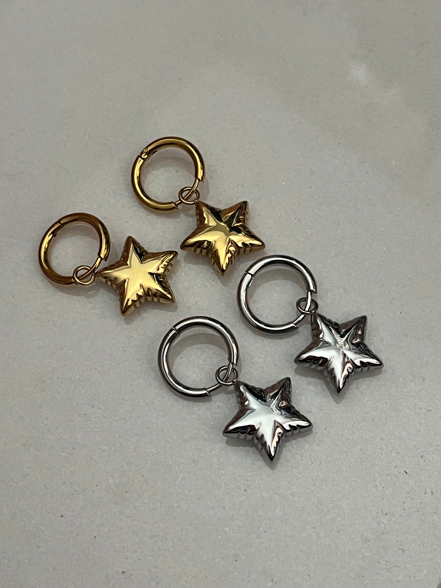 'Starry' Steel Hoop Earrings