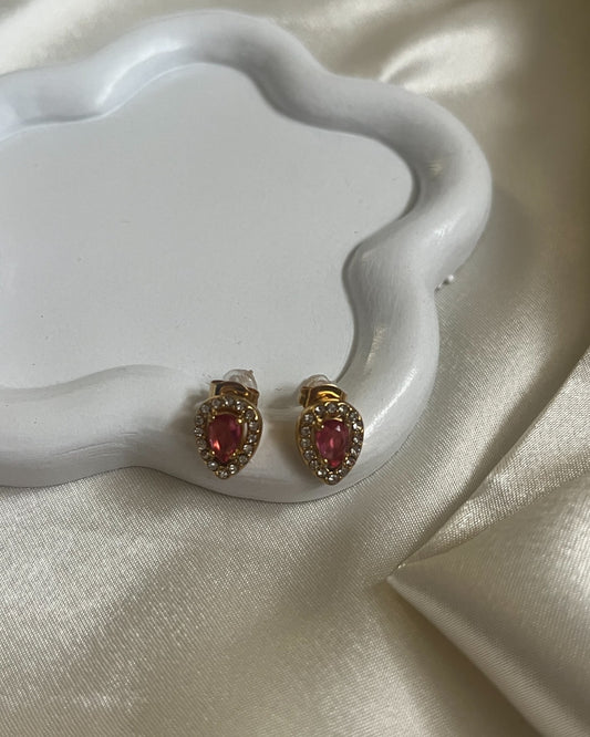 'Princess' Steel Stud Earrings with Zirconia