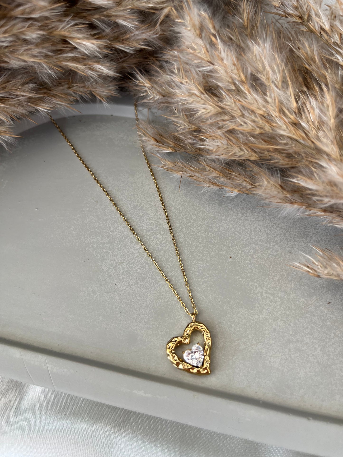 Steel Necklace with Zircon 'Promise'