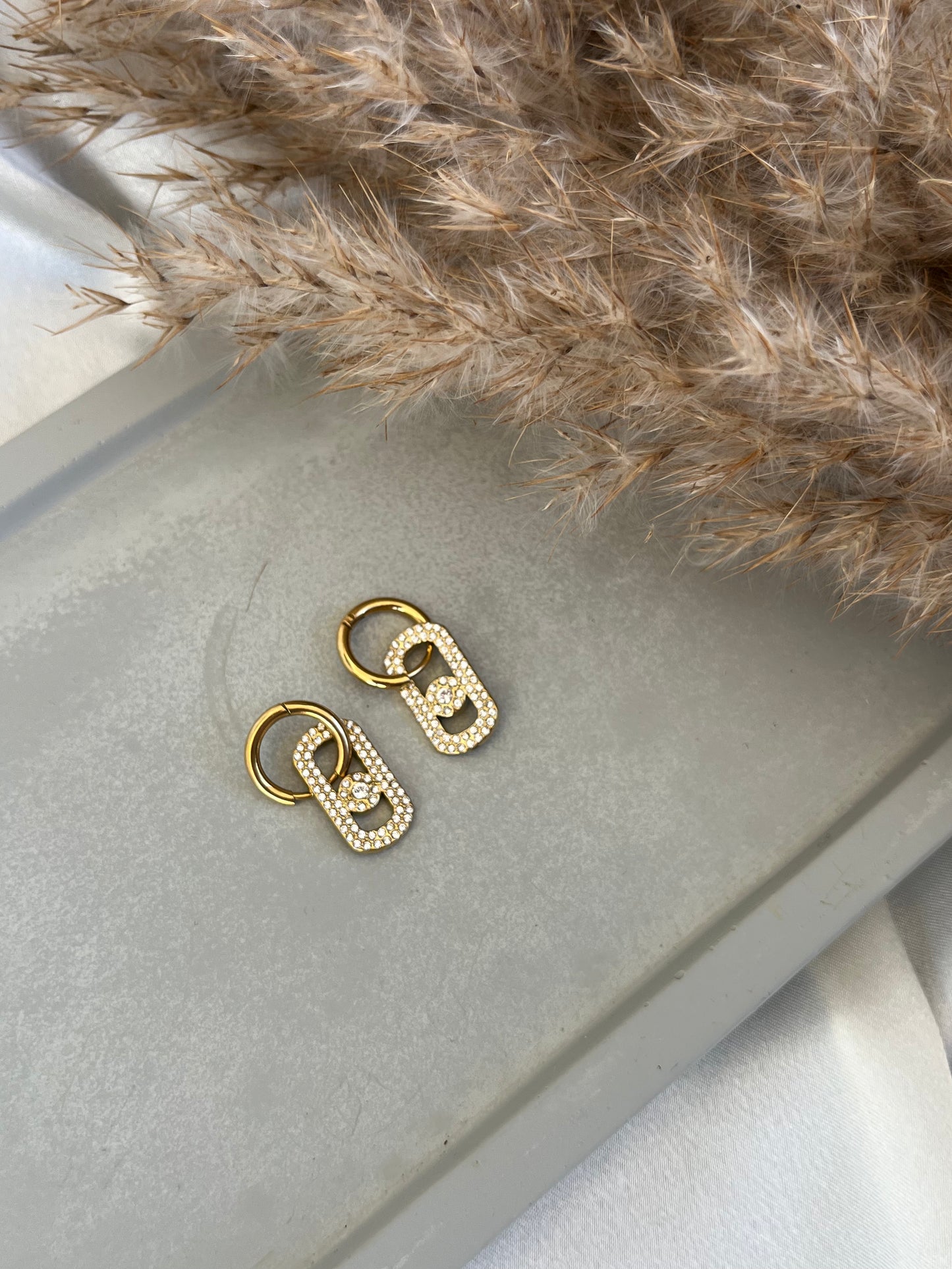 Σκουλαρίκια Ατσάλινα Κρικάκια με Ζιργκόν 'Noemie'