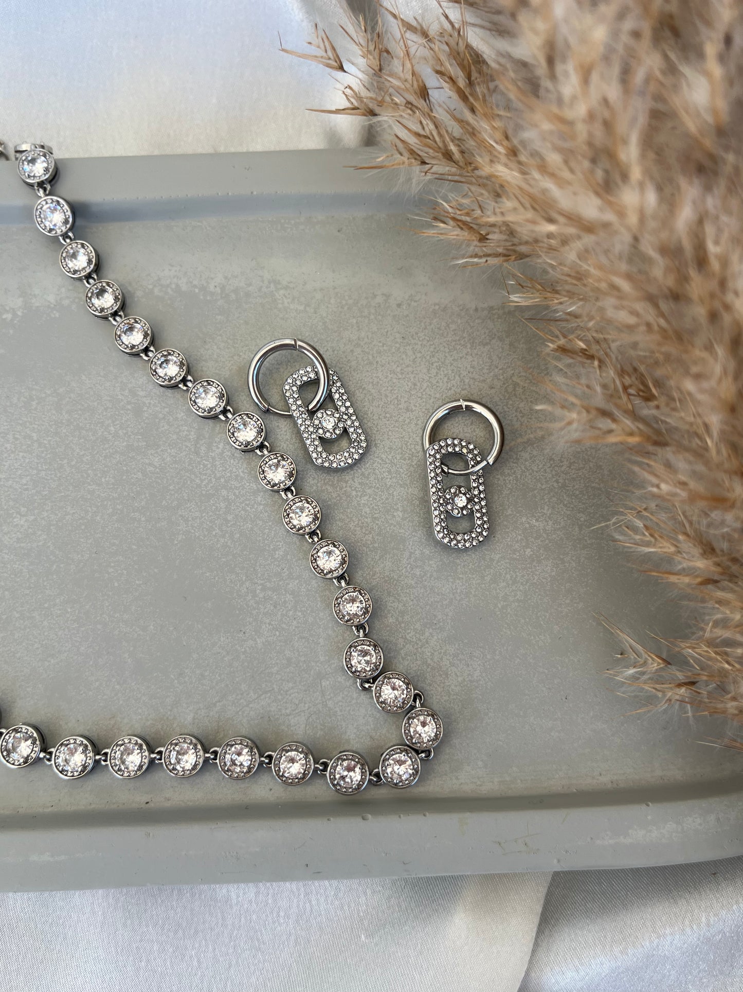 Σκουλαρίκια Ατσάλινα Κρικάκια με Ζιργκόν 'Noemie'