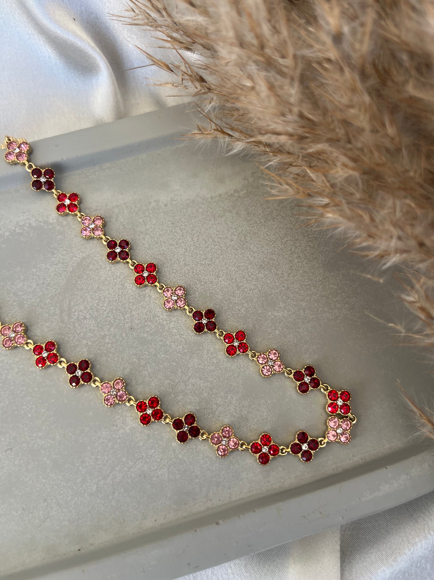 Κολιέ Ατσάλινο Ριβιέρα με Ζιργκόν Τριφύλλι 'Gabriella'