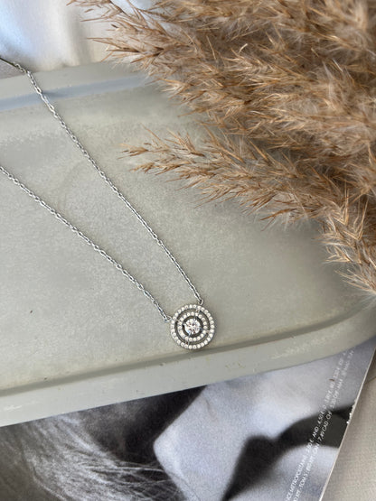 Κολιέ Ατσάλινο Αλυσίδα με Ζιργκόν 'Illusion'