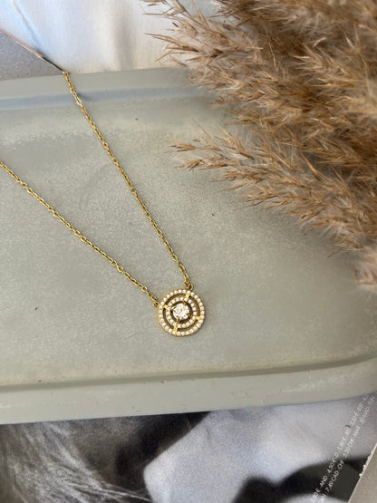 Κολιέ Ατσάλινο Αλυσίδα με Ζιργκόν 'Illusion'