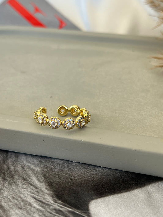 Δαχτυλίδι Ατσάλινο Ριβιέρα με Πέτρες Ζιργκόν 'Luxe'