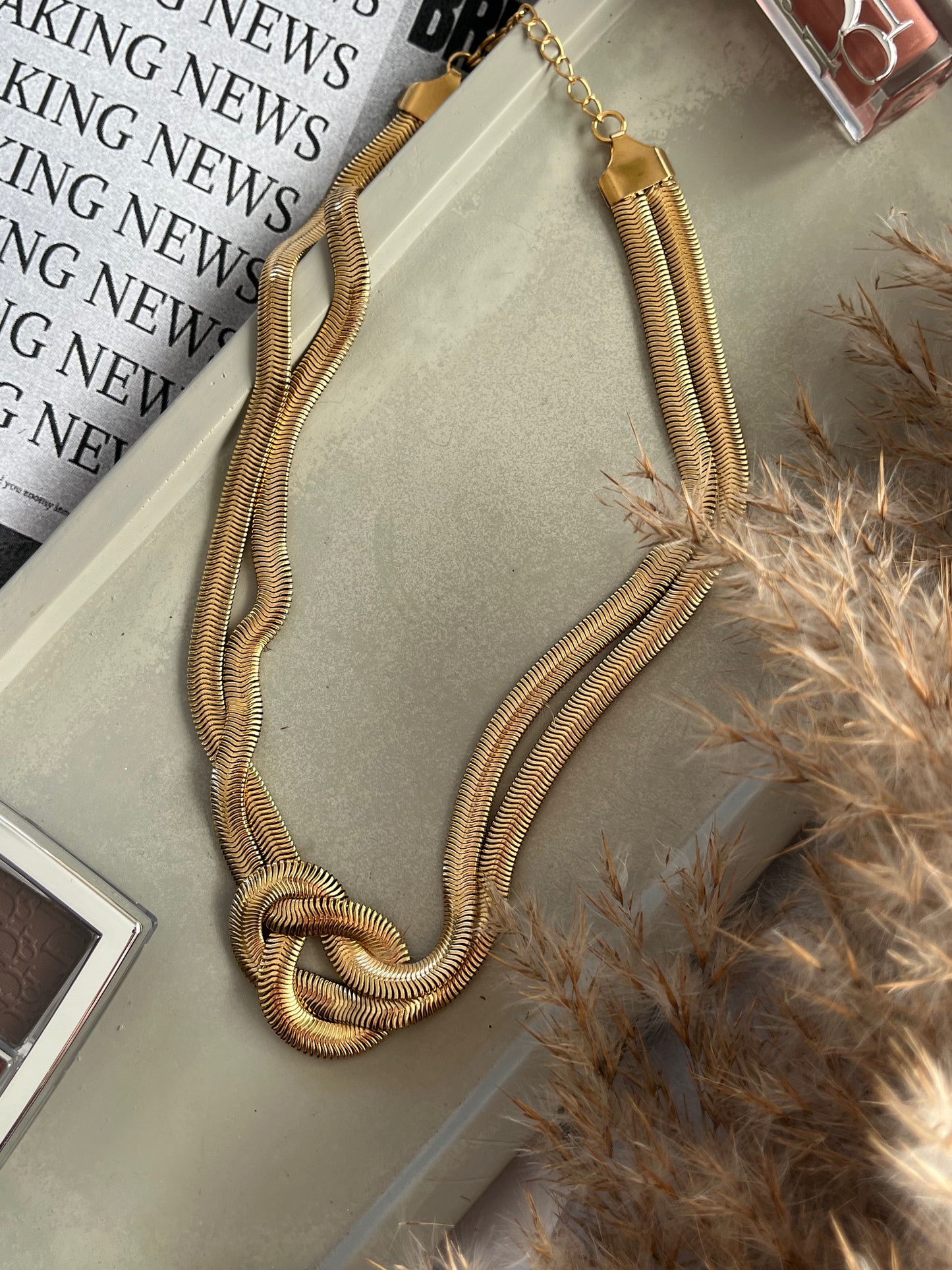 Κολιέ Ατσάλινο Αλυσίδα Φίδι 'Kolin'