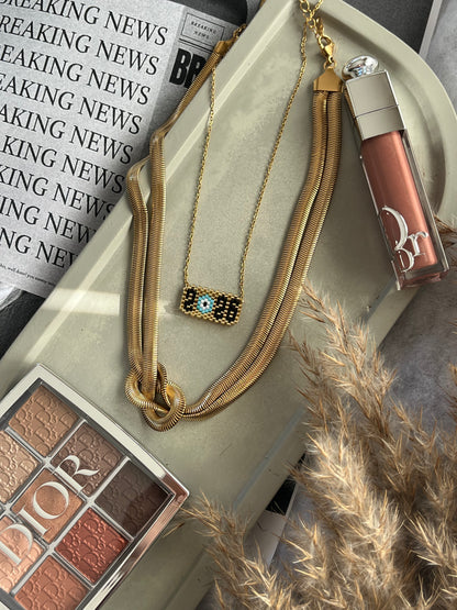 Κολιέ Ατσάλινο Αλυσίδα Φίδι 'Kolin'