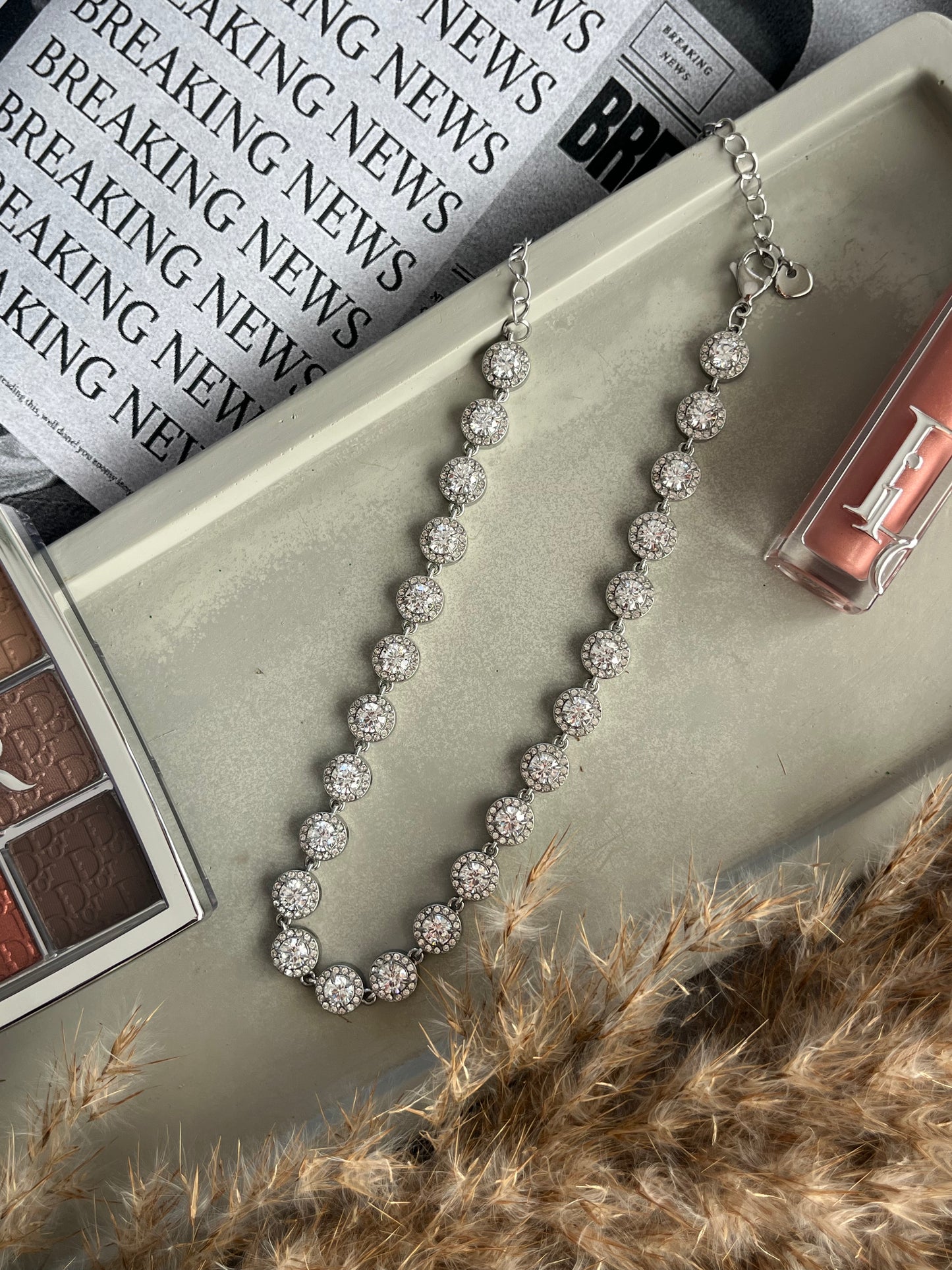 Κολιέ Ατσάλινο Ριβιέρα με Ζιργκόν 'Dazzle'