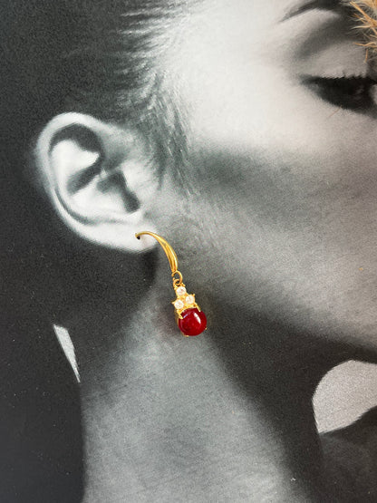 Σκουλαρίκια Ατσάλινα Κρεμαστά με Πέτρα και Ζιργκόν'Bonnie'