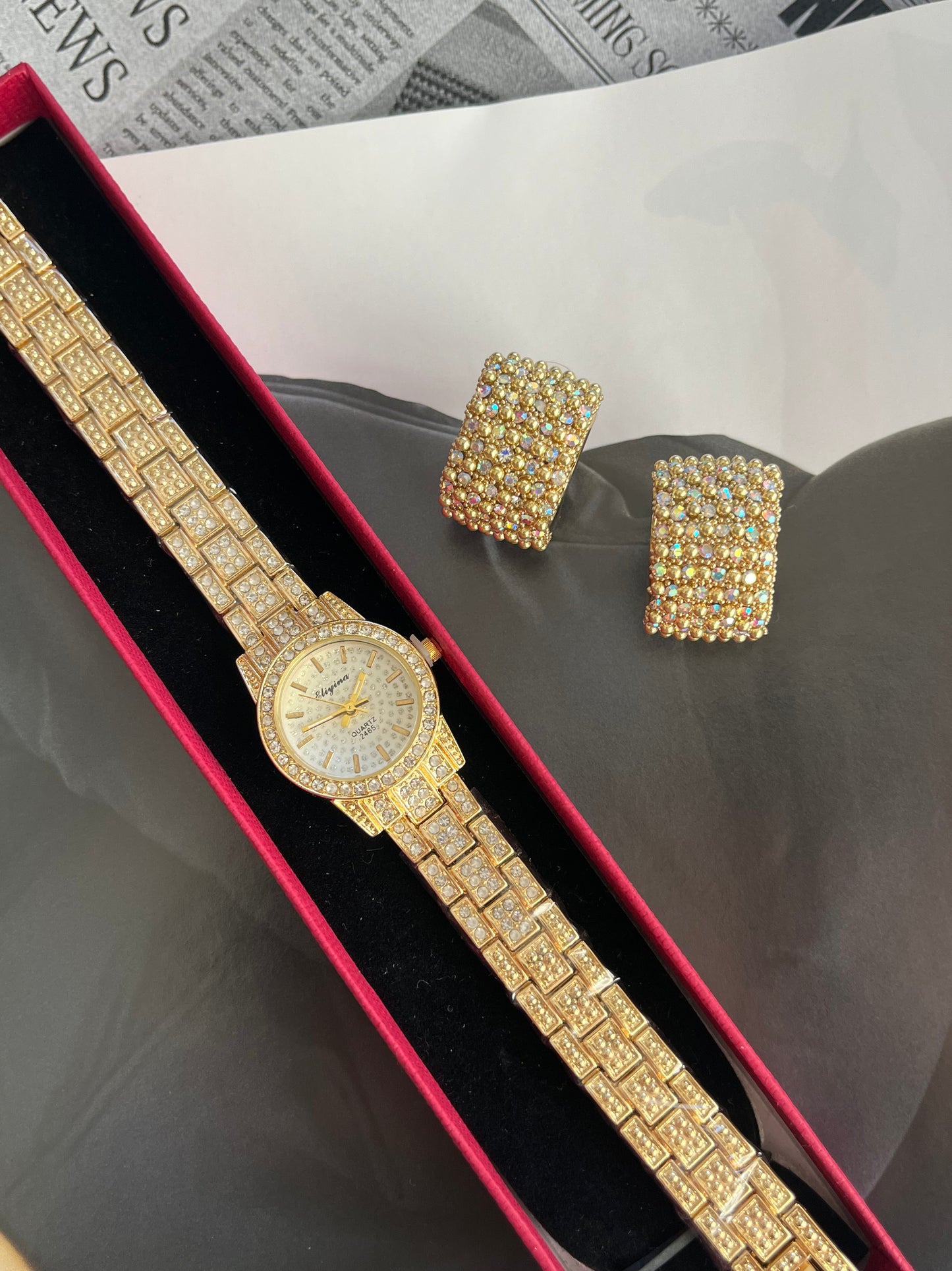 Luxury Ρολόι Ατσάλινο με Στρόγγυλο Καντράν και Ζιργκόν 'Diamond Touch'