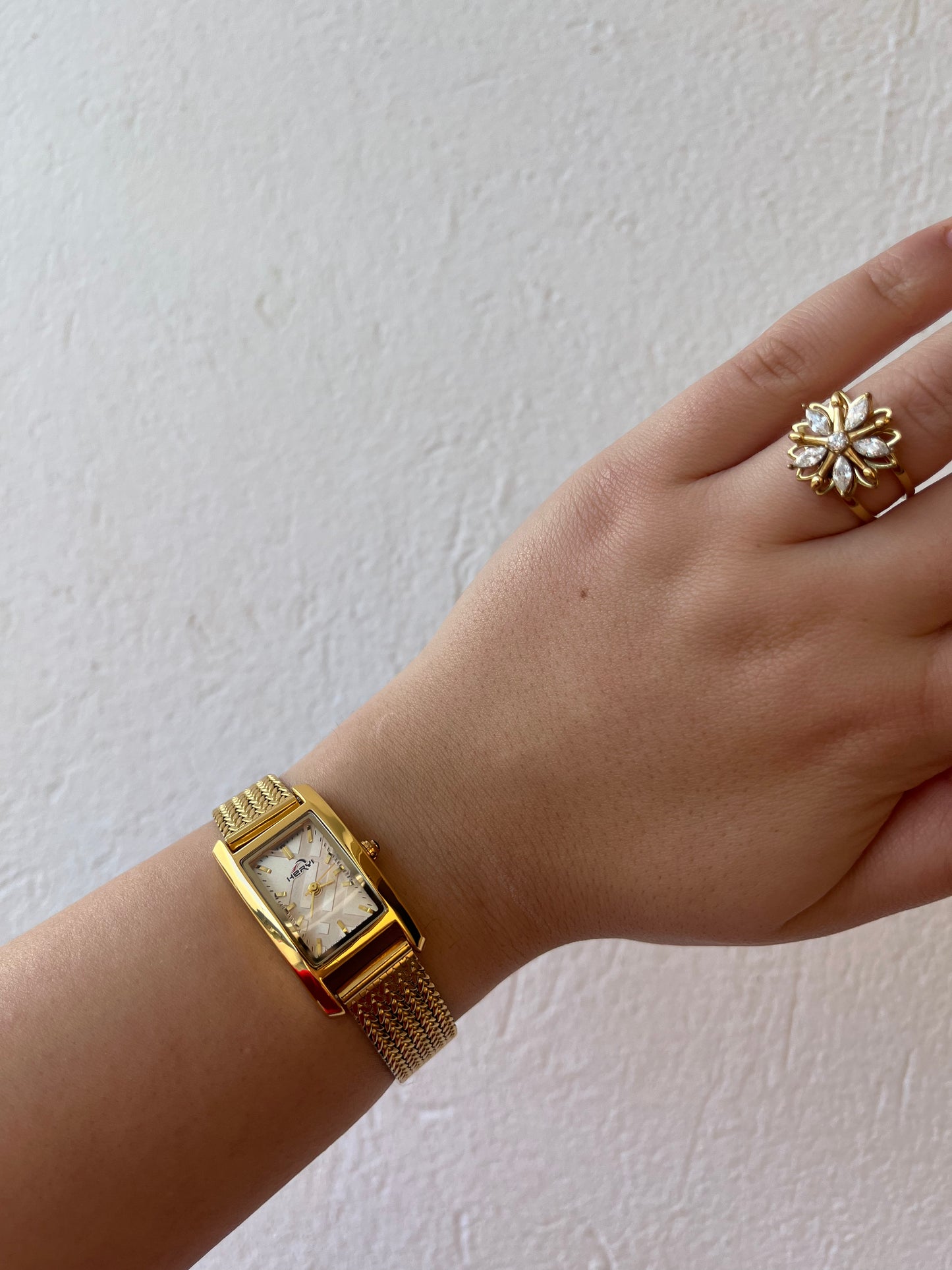 Δαχτυλίδι Ατσάλινο 'Anti-stress' με Ζιργκόν 'Floral Grace'