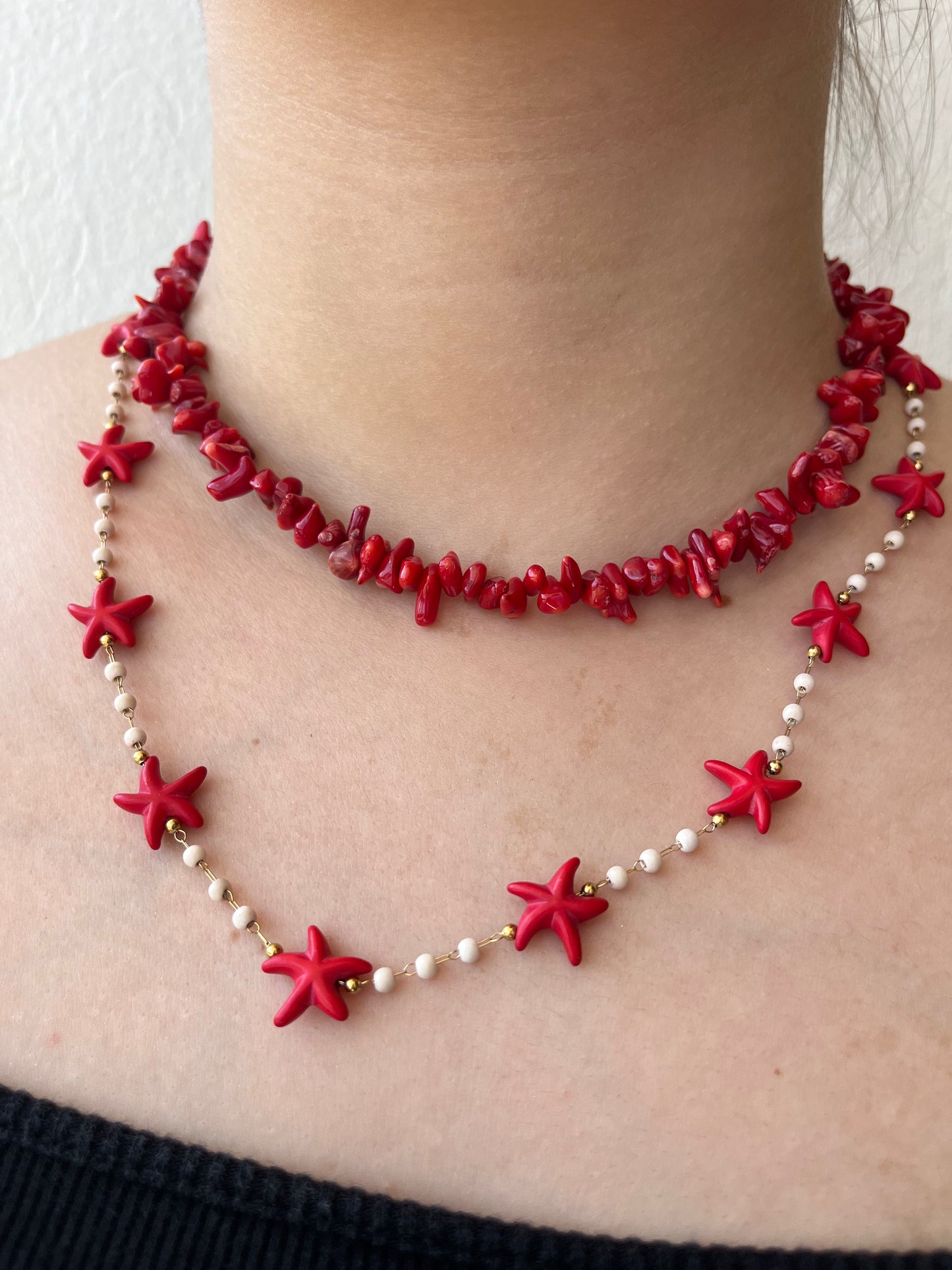 Handmade Steel Necklace with Beads and Sea Elements 'Chios'