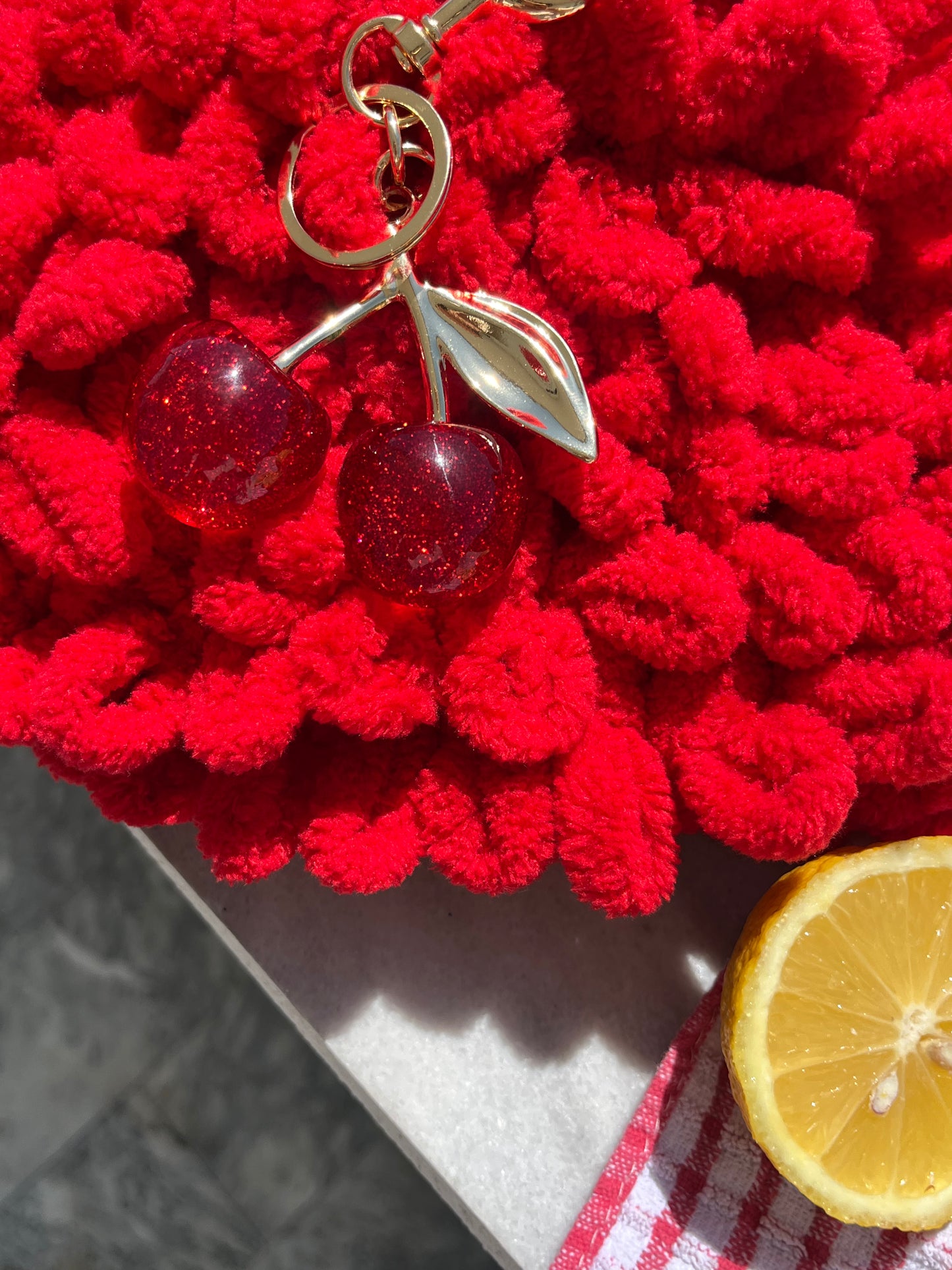 Μπρελόκ Τσάντας 'Glitter Cherry'