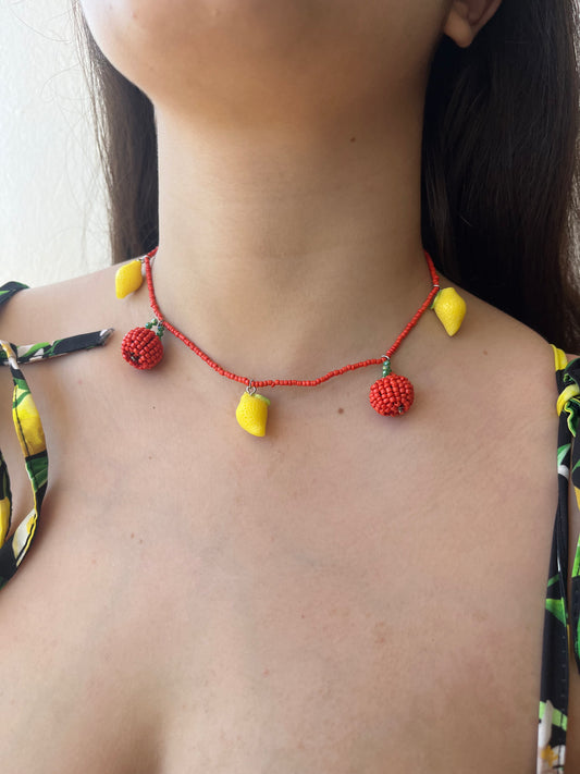 Charms Fruit Garden – Χειροποίητο Ατσάλινο Κολιέ με Χάντρες