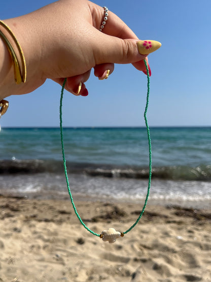 Κολιέ Χειροποίητο Ατσάλινο με Χάντρες 'Turtle'