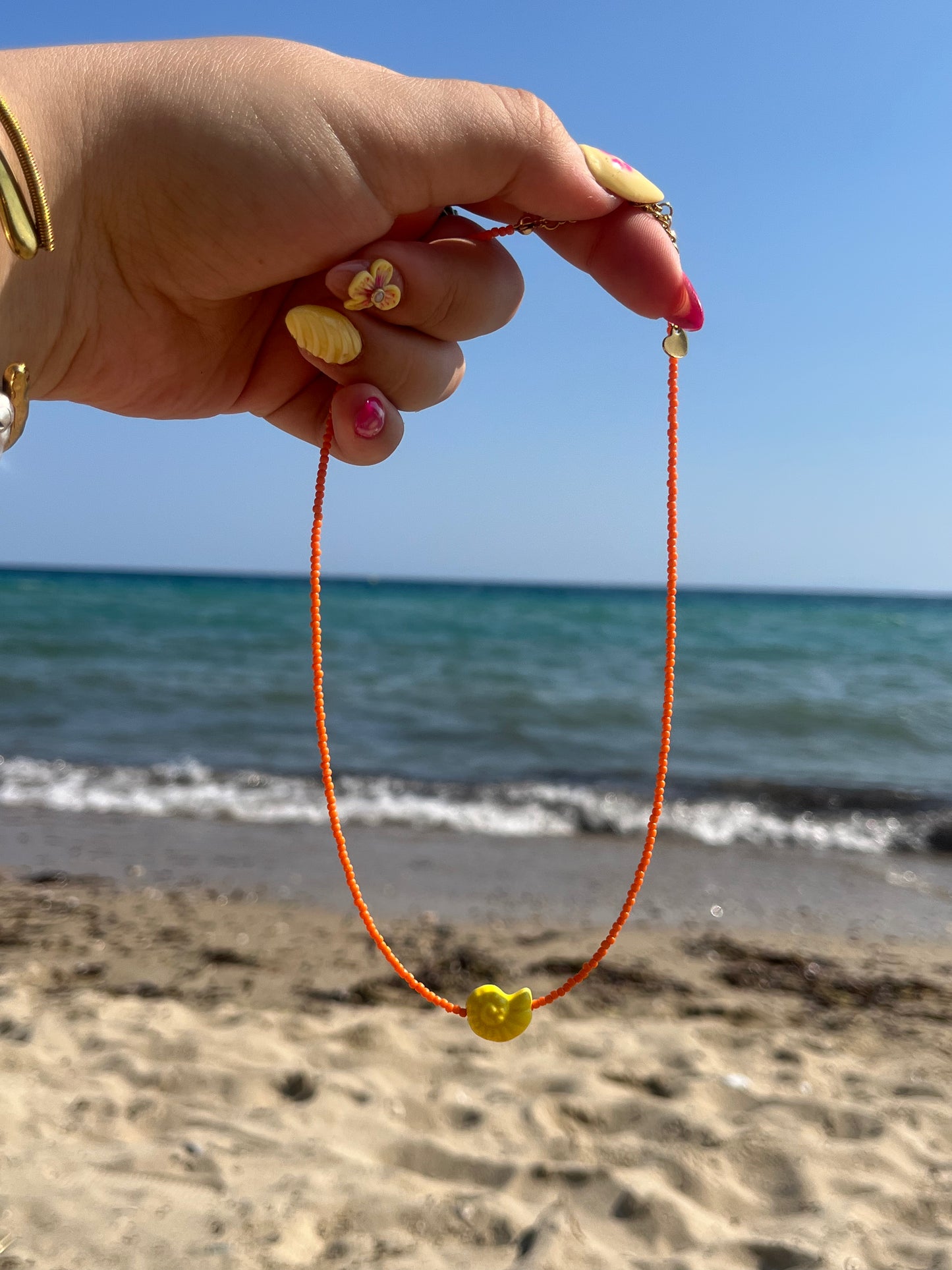 Κολιέ Χειροποίητο Ατσάλινο με Χάντρες 'Ailsa'