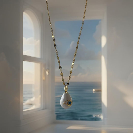 EVIL EYE CHARM – Κολιέ από Ανοξείδωτο Ατσάλι με Ματάκι & Zircon